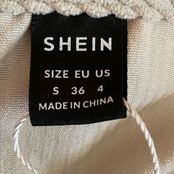 Shein Corduroy Halter Style Mini Dress Belted Button Down Womens Size Small - Picture 4 of 6